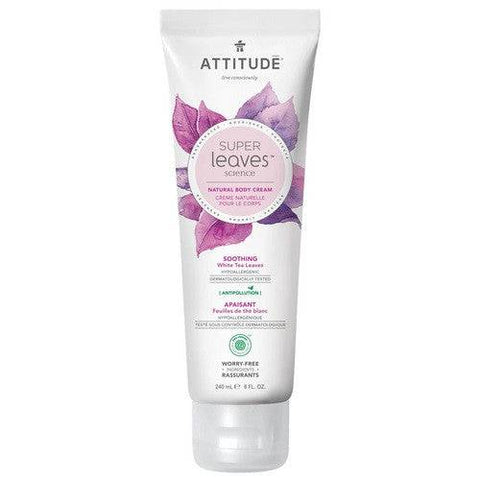 Attitude Super Leaves Natural Body Cream Soothing White Tea Leaves 240mL - YesWellness.com