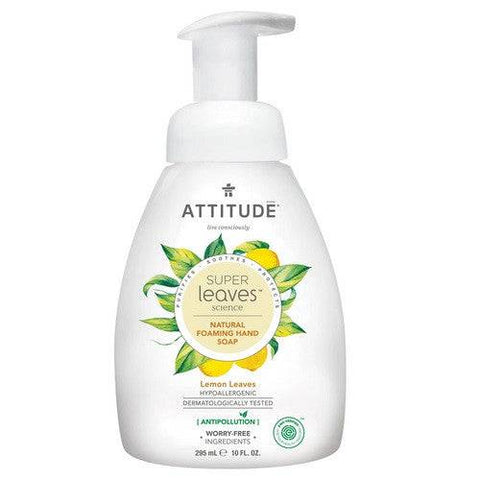 Attitude Super Leaves Natural Foaming Hand Soap Lemon Leaves 295 ml - YesWellness.com