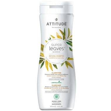 Attitude Super Leaves Natural Shampoo Clarifying - Lemon Leaves and White Tea 473 mL - YesWellness.com