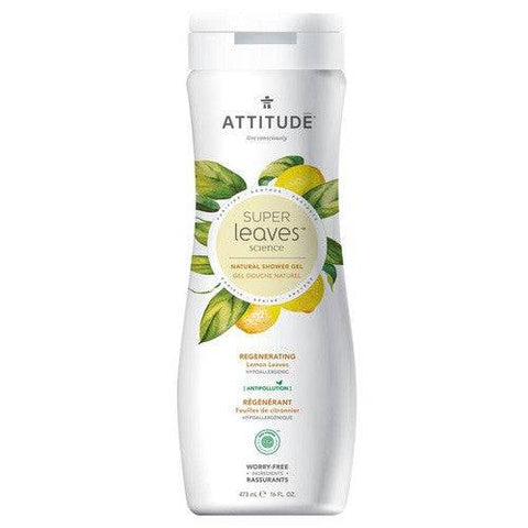 Attitude Super Leaves Natural Shower Gel Regenerating Lemon Leaves 473mL - YesWellness.com