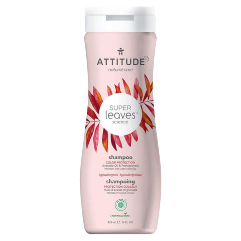 Attitude Super Leaves Shampoo Colour Protection Avocado Oil & Pomegranate - 473mL - YesWellness.com