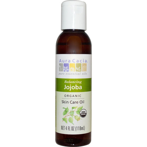 Aura Cacia Organic Jojoba Skin Care Oil 118 ml - YesWellness.com