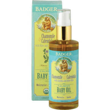 Badger Balm Chamomile & Calendula Calming Baby Oil 118mL - YesWellness.com