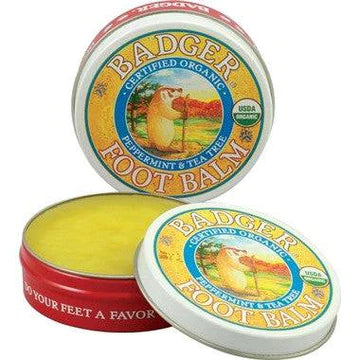 Expires July 2024 Clearance Badger Balm Foot Balm Peppermint and Tea Tree 21 Grams - YesWellness.com