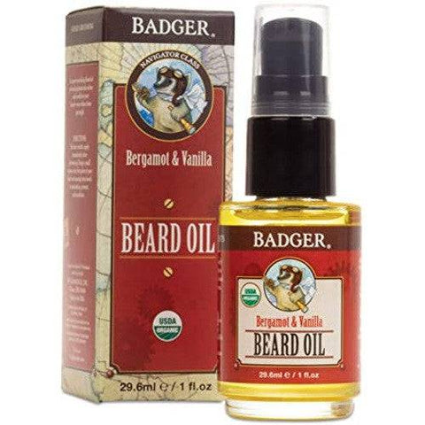 Badger Balm Navigator Class  Care Bergamot & vanilla Organic Beard Oil 29.6ml - YesWellness.com