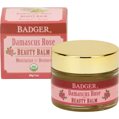 Badger Damascus Rose Beauty Balm Moisturize Restore 28 grams - YesWellness.com