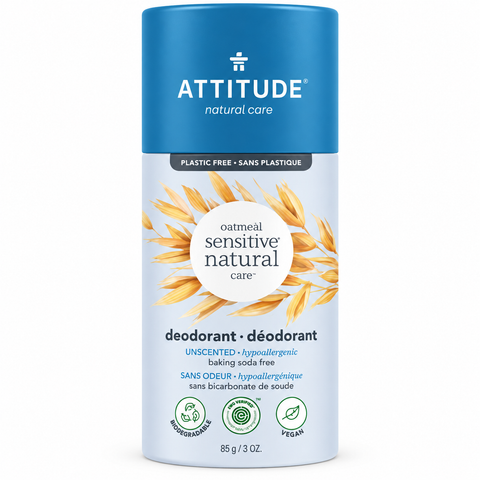 Attitude Sensitive Natural Care Plastic Free Oatmeal Baking Soda Free Deodorant 85g