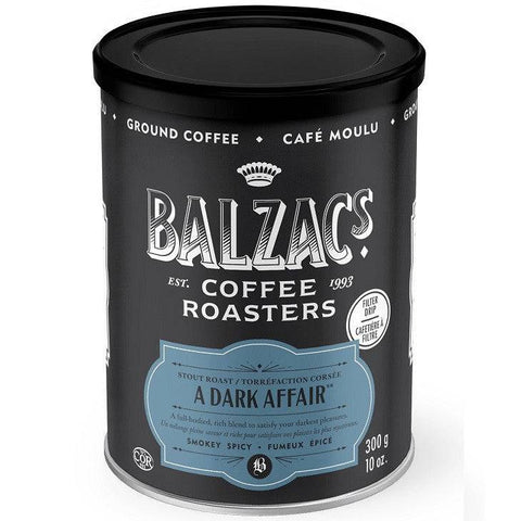 Balzac's Coffee Roasters Ground Coffee Stout Roast A dark Affair Smokey-Spicy 300g - YesWellness.com
