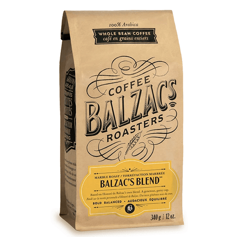 Balzac's Coffee Roasters Whole Bean Coffee Marble Roast Balzac's Blend Bold Balanced 340g - YesWellness.com