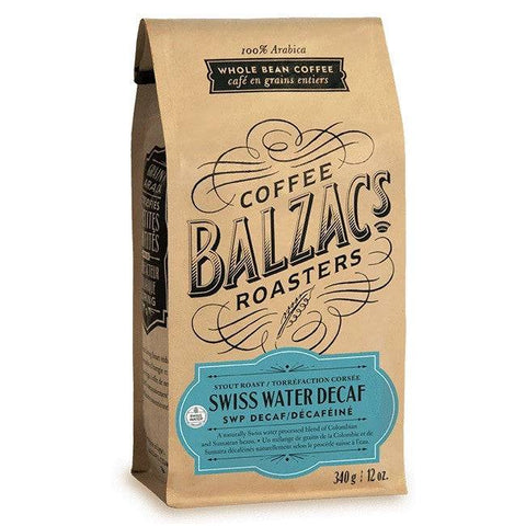 Balzac's Coffee Roasters Whole Bean Coffee Stout Roast Swiss Water Decaf  SWP Decaf 340g - YesWellness.com