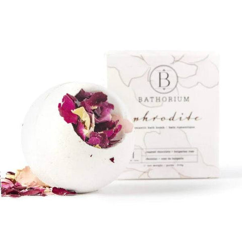 Bathorium Aphrodite Bath Bomb Roasted Chocolate + Bulgarian Rose - YesWellness.com