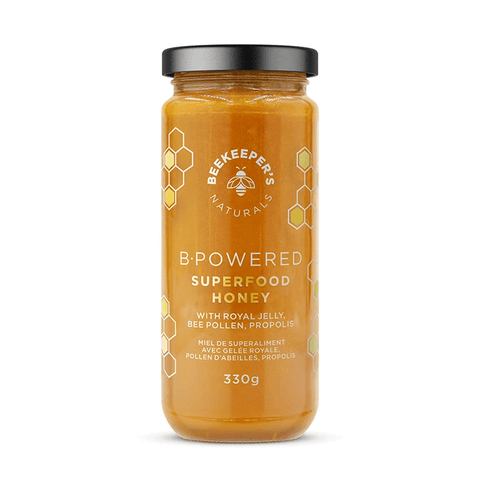 Beekeeper's Naturals B. Powered Superfood Honey with Royal Jelly, Bee Pollen, Propolis - YesWellness.com