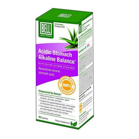 Bell Lifestyle Products Acidic Stomach Alkaline Balance 60 Capsules - YesWellness.com