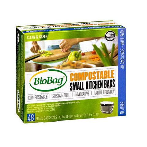 BioBag Compostable Small Kitchen Bags 10 Litre 48 Bags - YesWellness.com