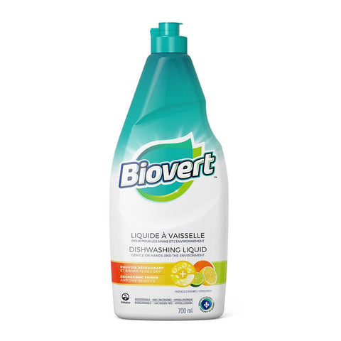 Biovert Dishwashing Liquid - Citrus Fresh Scent 700 ml - YesWellness.com