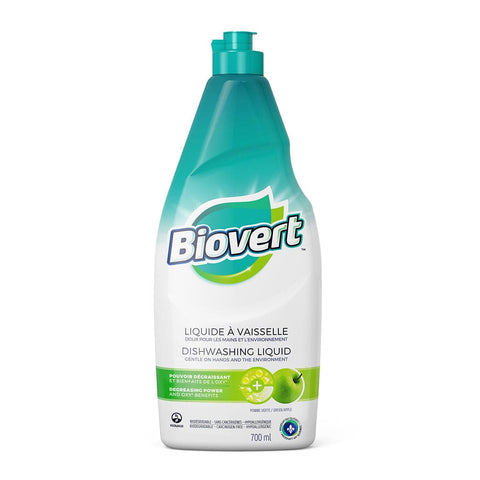 Biovert Dishwashing Liquid - Green Apple 700 ml - YesWellness.com