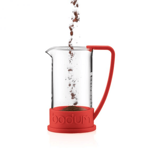 Bodum Brazil French Press Coffee Maker with Asymmetrical Handle - Red - YesWellness.com