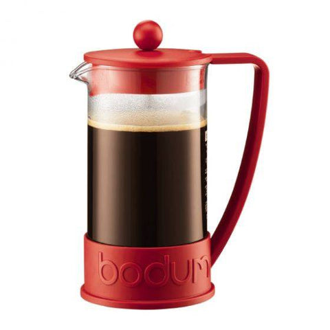 Bodum Brazil French Press Coffee Maker with Asymmetrical Handle - Red - YesWellness.com