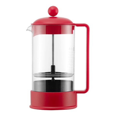 Bodum Brazil French Press Coffee Maker with Symmetrical Handle - Red 8-Cup, 1.0L, 34oz - YesWellness.com