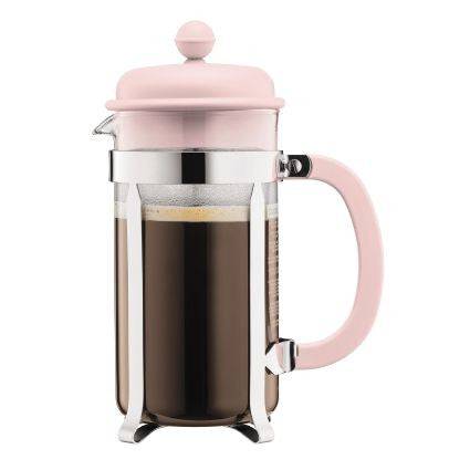 Bodum Caffettiera French Press Coffee Maker - Light Pink 8 Cup, 1.0L, 34oz - YesWellness.com