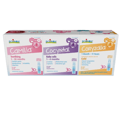 Boiron Baby Box ( Camila 30 Doses + Cocyntal 30 Doses + Coryzalia 30 Doses) - YesWellness.com