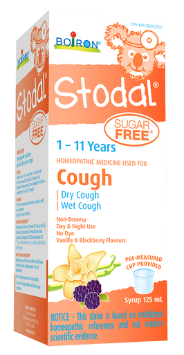Expires February 2026 Clearance Boiron Children's Stodal Sugar Free Syrup 125mL