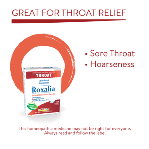 Boiron Roxalia Sore Throat and Hoarseness 60 tablets - YesWellness.com