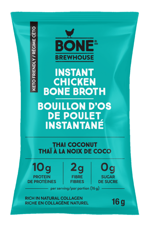 Expires March 2026 Clearance Bone Brewhouse Bone Broth Instant Chicken Broth 5 x 16g - Thai Coconut