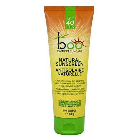 Boo Bamboo Natural Sunscreen with Bamboo Extract SPF 40 100 grams - YesWellness.com