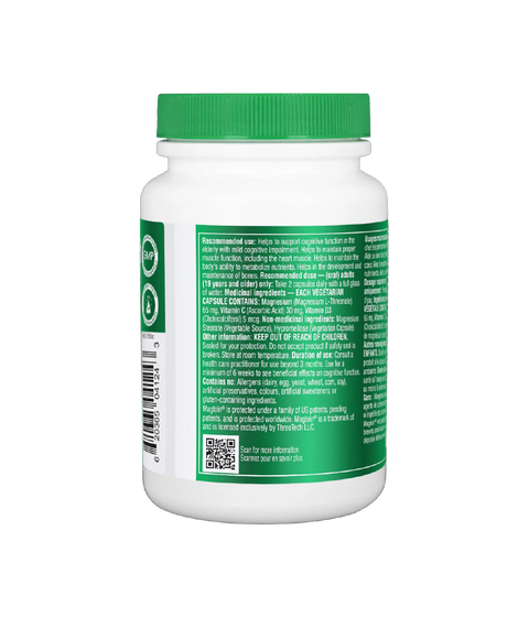 Organika Magtein Magnesium L-Threonate 90 Vegetarian Capsules