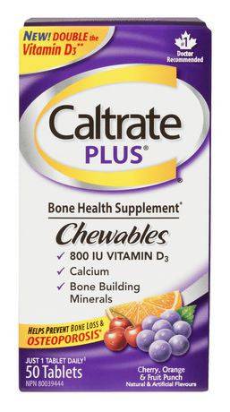 Caltrate Plus Chewables Cherry Orange and Fruit Punch 50 chewable tablets - YesWellness.com