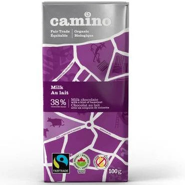 Camino Organic 38% Cacao Milk Chocolate 12 x 100g