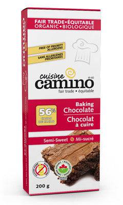 Camino Organic 56% CACAO Semi-Sweet Baking Chocolate 200 grams - YesWellness.com