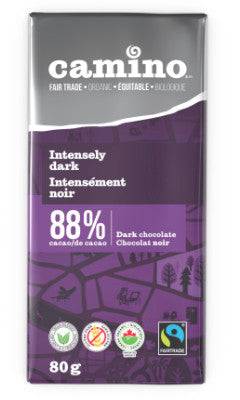 Expires February 2026 Clearance Camino Organic Intensely Dark 88% Cacao Dark Chocolate 80g