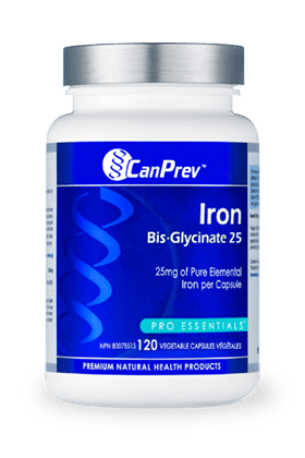 CanPrev Iron Bis-Glycinate 25 120 veg capsules - YesWellness.com