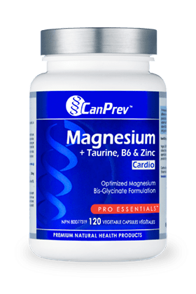 CanPrev Magnesium + Taurine, B6 & Zinc for Cardio 120 veg capsules - YesWellness.com