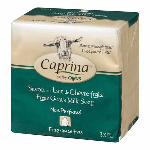 Caprina by Canus Fresh Goat's Milk Soap Fragrance Free 3 x 90g - YesWellness.com
