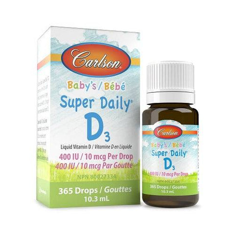 Carlson Baby's Super Daily D3 400 IU 10.3mL - YesWellness.com