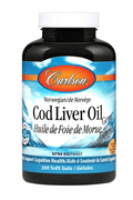 Carlson Norwegian Cod Liver Oil Gems Natural Lemon Flavour - YesWellness.com