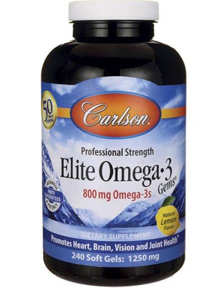 Carlson Norwegian Elite Omega-3 Lemon Flavour 90+30 soft gels - YesWellness.com