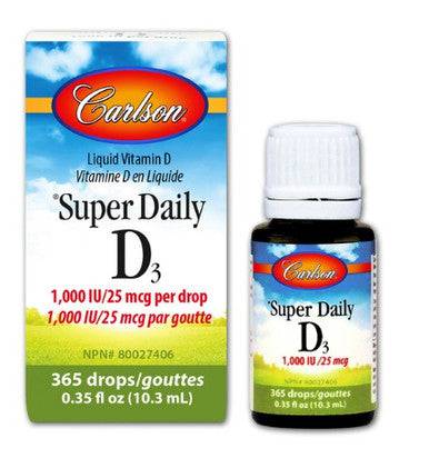 Carlson Super Daily D3 1000 IU - 10.3mL - YesWellness.com
