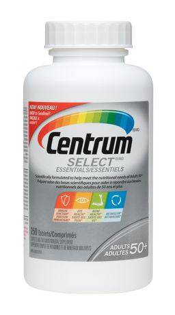 Centrum Select Essentials Adults 50 Plus Multivitamin Tablets - 250 tablets - YesWellness.com