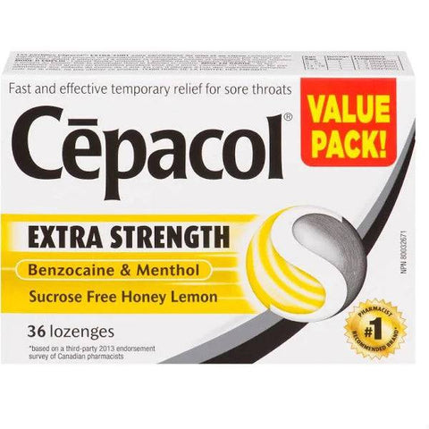 Cepacol Extra Strength Sucrose Free Honey Lemon Lozenges - YesWellness.com