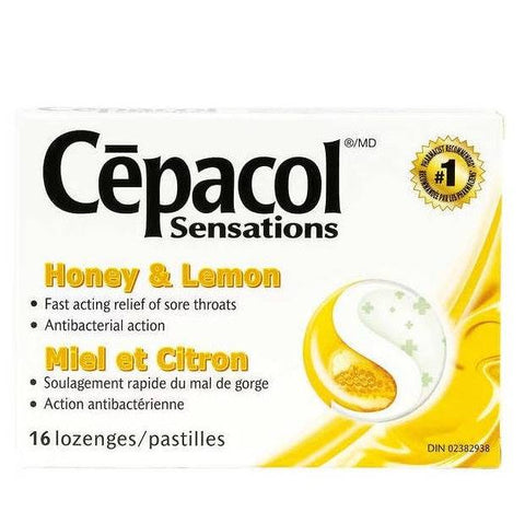 Expires January 2026 Clearance Cepacol Sensations Honey Lemon Lozenges 16 Count