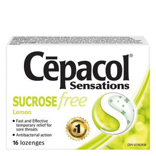 Cepacol Sensations Sucrose Free Lemon Lozenges 16 Count - YesWellness.com