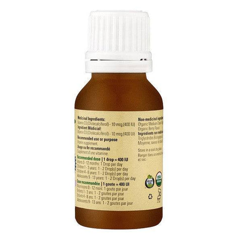 ChildLife Essentials Organic Vitamin D3 Drops 400IU - Natural Berry Flavour 6.25mL - YesWellness.com