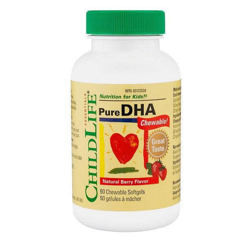 ChildLife Essentials Pure DHA - Natural Berry Flavour 90 Chewable Softgels - YesWellness.com