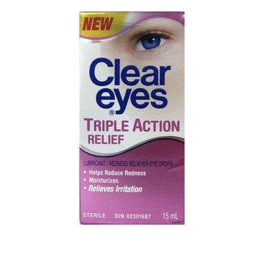 Clear Eyes Triple Action Relief Drops 15 ml - YesWellness.com