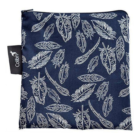 Colibri Reusable Snack Bag Feather Blue Large - YesWellness.com