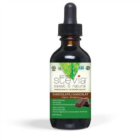 Expires May 2026 Clearance Crave Stevia Sweet & Natural Liquid Drops - Chocolate 30mL